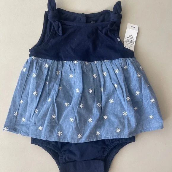 GAP | Dresses | Nwt Baby Gap Embroidered Flower Tank Dress Shorty Onepiece  Size 62 Months | Poshmark